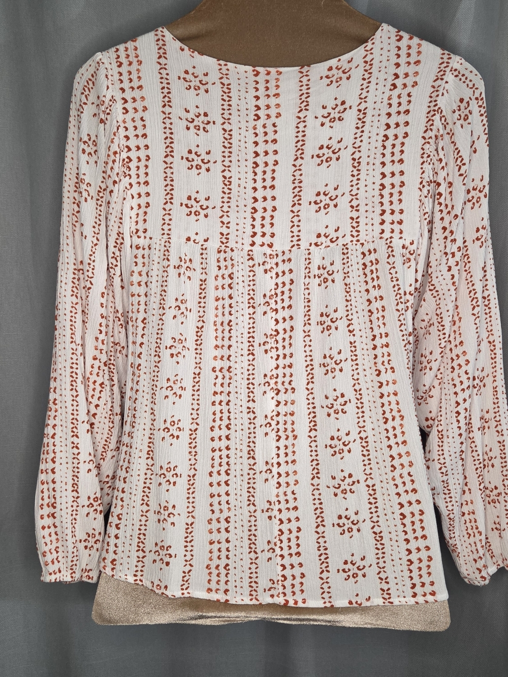 Savanna Jane Embroidered Floral Peasant Top - Pink & Rust Size Medium - Picture 2 of 7